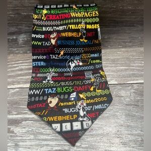 Looney Tunes necktie Warner Bros.novelty vintage men’s computer email web coding